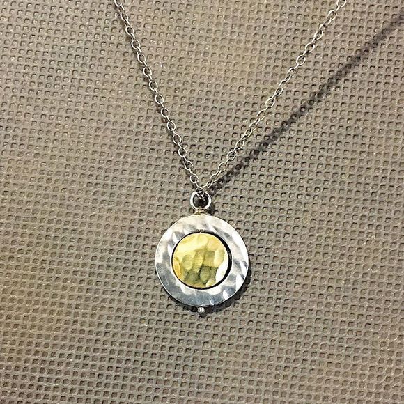 Silpada Silver Gold Two Tone Two-Sided Convertible 4-Way Pendant Necklace N3432 - Picture 2 of 15